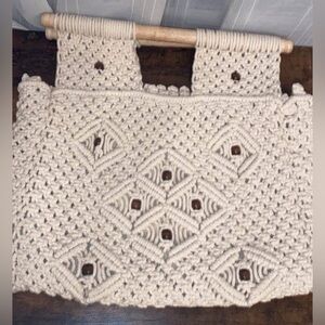 Cream Macramé Tote Bag Virginia Wolf